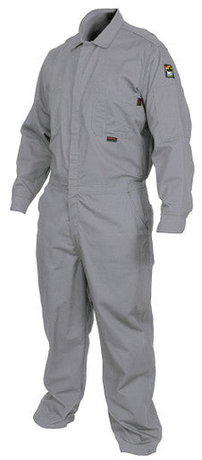 MCR Safety CCMG - MCR Safety FR Gear - Flame Resistant (FR) Coveralls - Gray 100% Cotton Material - Long Sleeve Contractor Coveralls - Meets NFPA 70E and NFPA 2112 Requirements
