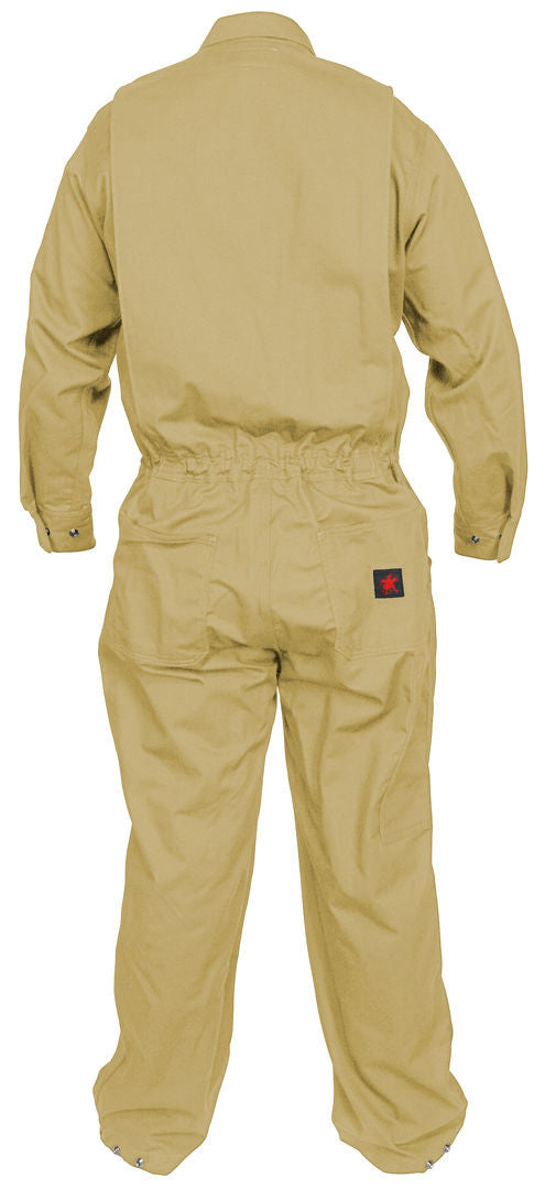 MCR Safety CCMT - MCR Safety FR Gear - Tan Flame Resistant (FR) Coveralls - 100% Cotton Material - Long Sleeve Contractor Coverall - Triple Needle Reinforced Stitched with Nomex® Thread on Major Seams for Durability — manufacturer image 2