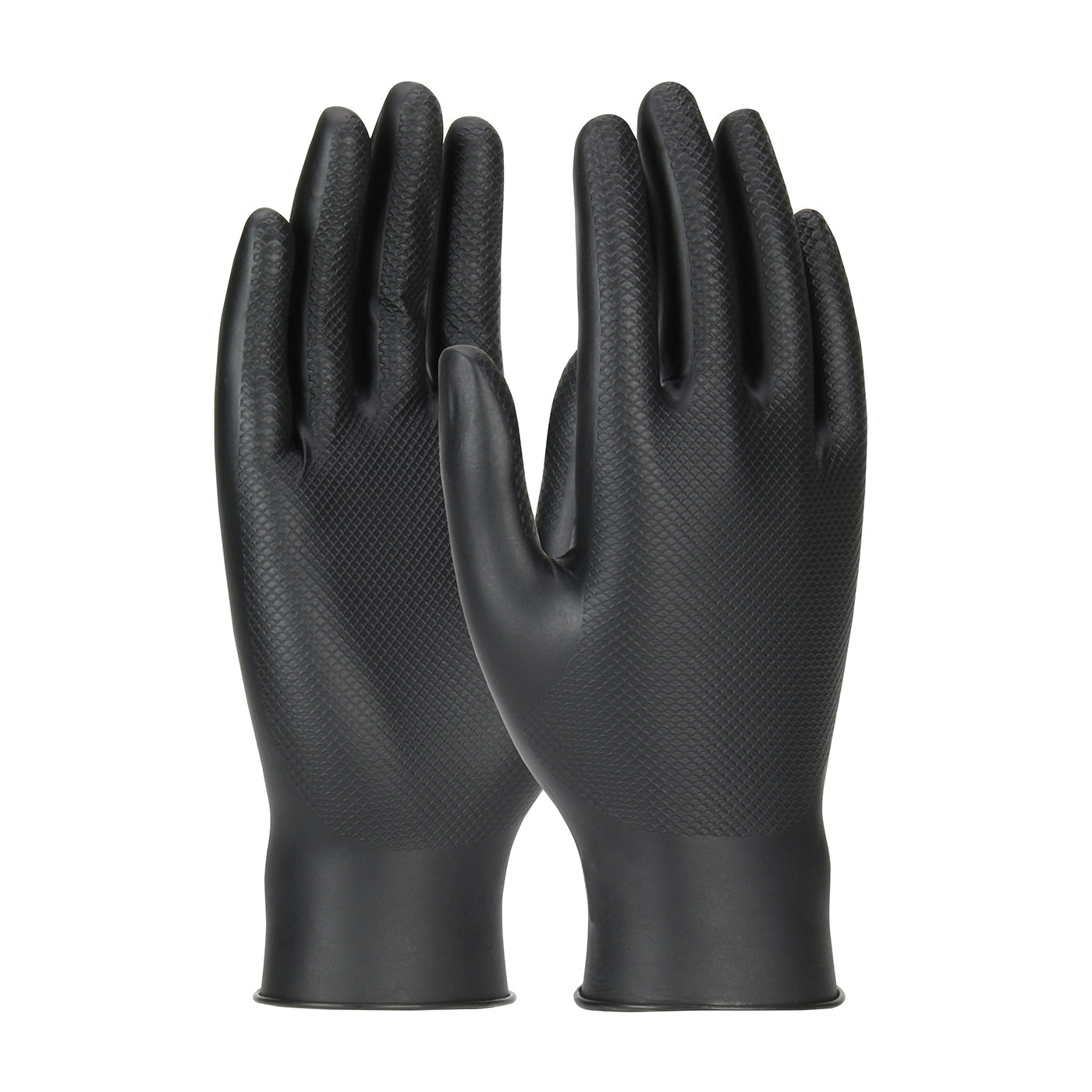 Grippaz 67-246 – Extended Use Ambidextrous Nitrile Glove with Textured Fish Scale Grip - 6 Mil