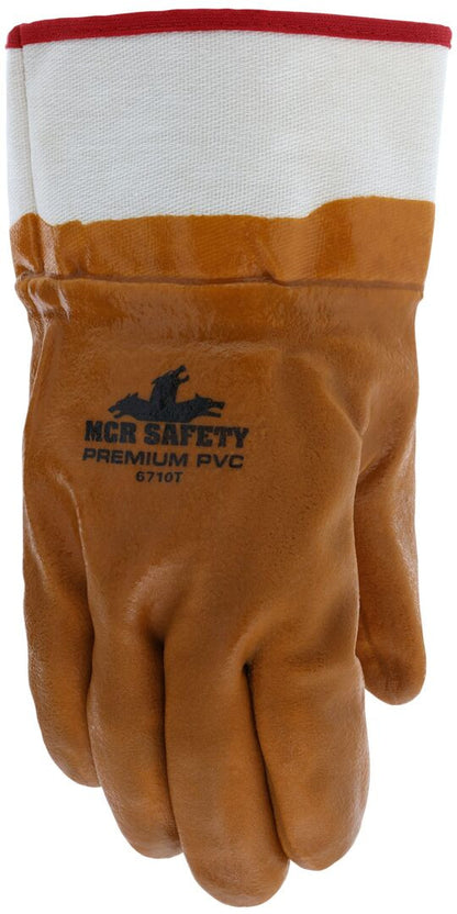 PVC Coated Insulated Work Gloves, Double-Dipped Sandy Texture, Foam Lined, Safety Cuff