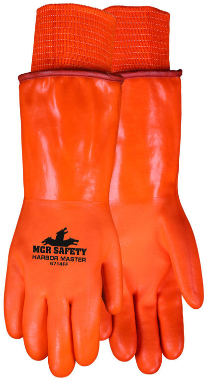 Harbor Master PVC Gloves, Double-Dipped, Foam & Fleece Lined, Gauntlet Cuff
