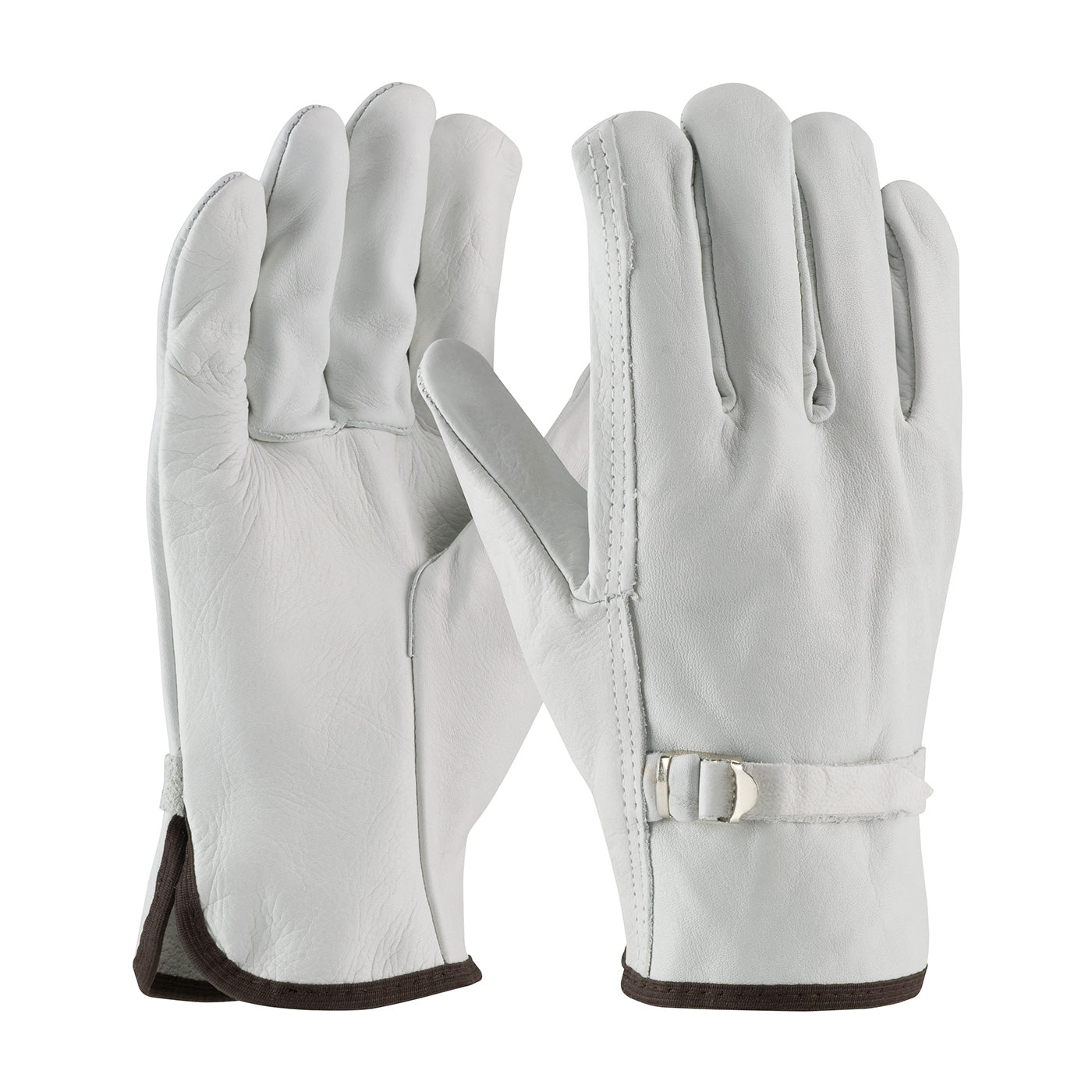 PIP® Regular Grade Top Grain Cowhide Leather Drivers Glove with Pull Strap Closure - Straight Thumb