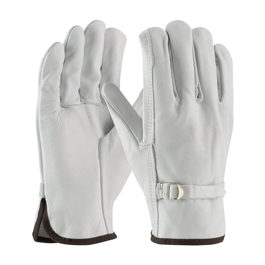 PIP® Regular Grade Top Grain Cowhide Leather Drivers Glove with Pull Strap Closure - Straight Thumb