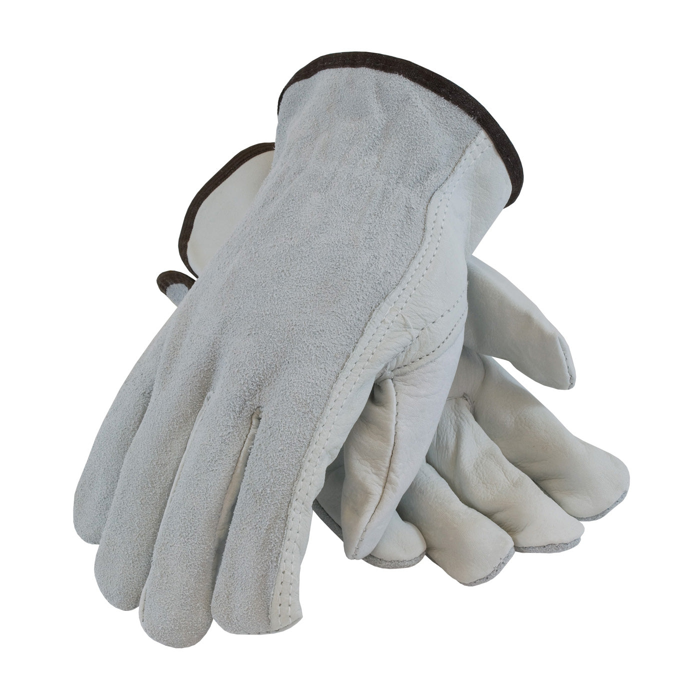 PIP® Industry Grade Top Grain Leather Drivers Glove with Split Cowhide Back - Keystone Thumb