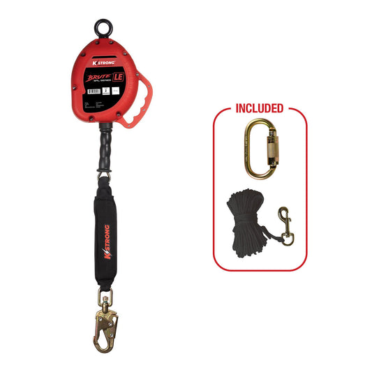 KStrong® BRUTE™ LE 25 ft. Cable Leading Edge SRL with Swivel Snap Hook. Includes Installation Carabiner and Tagline (ANSI)