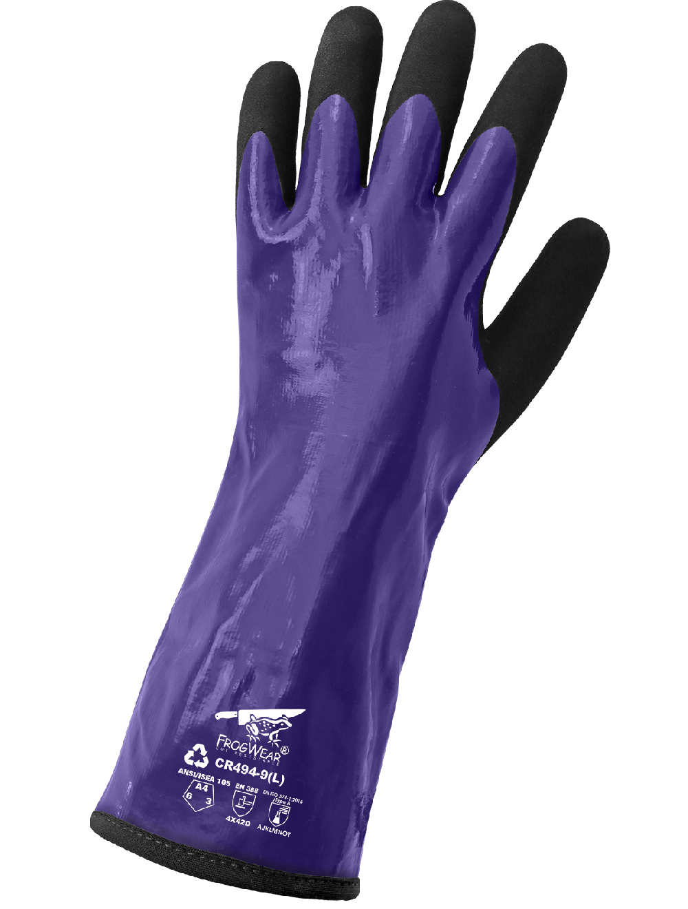 FrogWear® CR494 Chemical Handling Gloves - cut level A4 - tan