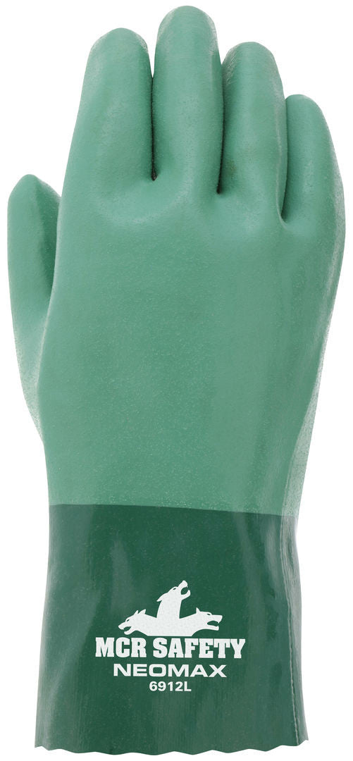 NeoMax Neoprene Double-Dipped Work Gloves, Sandy Texture, 12-Inch Gauntlet Cuff