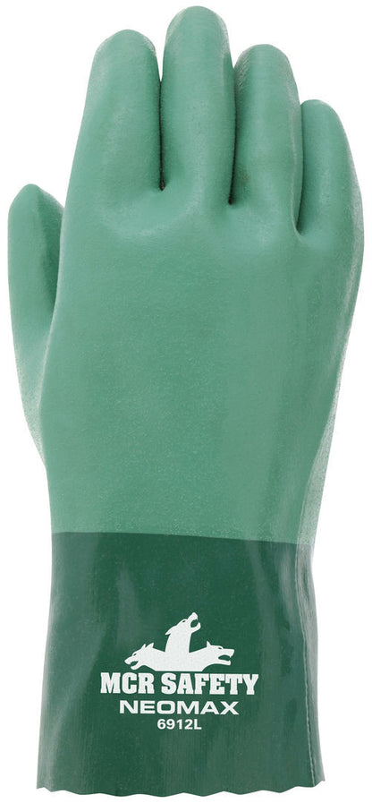 NeoMax Neoprene Double-Dipped Work Gloves, Sandy Texture, 12-Inch Gauntlet Cuff