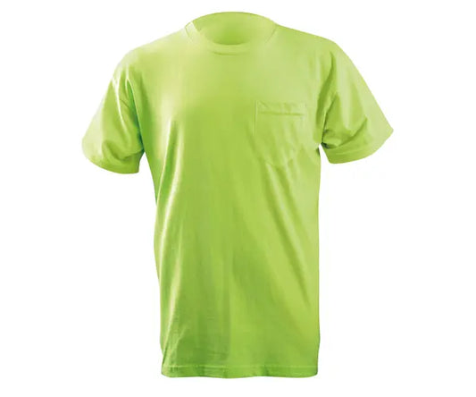 Occunomix Non-Ansi Pre-Shrunk Cotton Short Sleeve T-Shirt W/Pocket Hi-Vis Shirts Lime S model LUX-300P-04S
