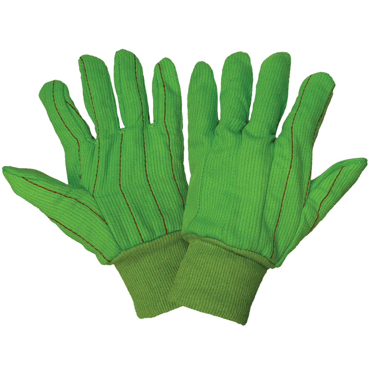 Global Glove GGS C18GRC 18-Ounce Green Corded Polyester/Cotton Gloves - view 3