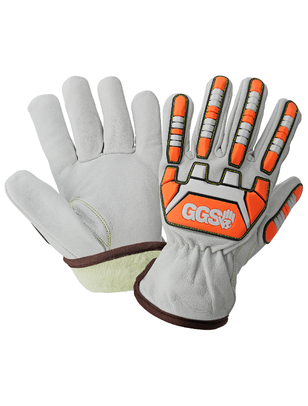 Cut and Impact Resistant Goatskin Leather Drivers Gloves with Heat Resistant Aralene® - CIA7000 - Drivers Gloves - cut level A6 - yellow