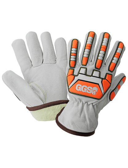 Cut and Impact Resistant Goatskin Leather Drivers Gloves with Heat Resistant Aralene® - CIA7000 - Drivers Gloves - cut level A6 - yellow
