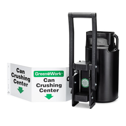 ZING Can Crusher Kit: Can Crusher With Collection Barrel, (1) "Can Crushing Center" Triview Sign - official Zing product image 2