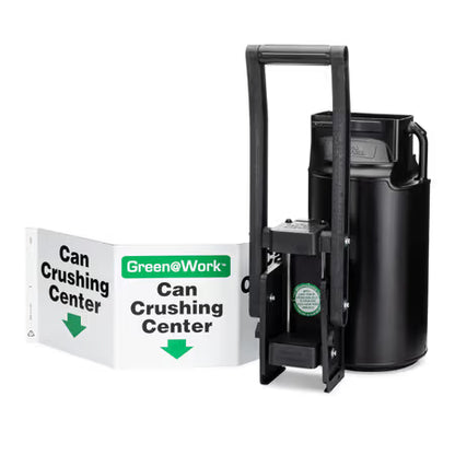 ZING Can Crusher Kit: Can Crusher With Collection Barrel, (1) "Can Crushing Center" Triview Sign