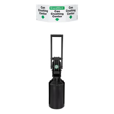 ZING Can Crusher Kit: Can Crusher With Collection Barrel, (1) "Can Crushing Center" Triview Sign