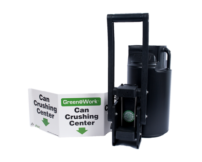 ZING Can Crusher Kit: Can Crusher With Collection Barrel, (1) "Can Crushing Center" Triview Sign - official Zing product image 1