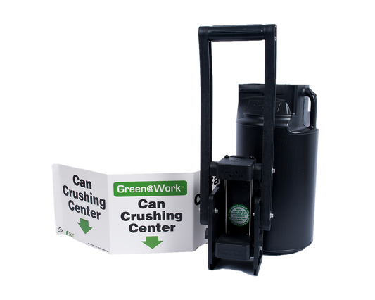 ZING Can Crusher Kit: Can Crusher With Collection Barrel, (1) "Can Crushing Center" Triview Sign - official Zing product image 1