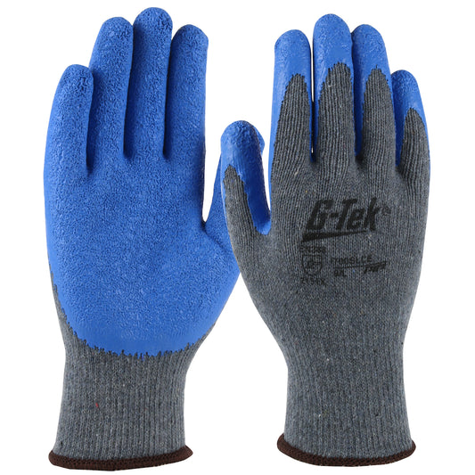 G-Tek®: Economy Light Weight Seamless Knit Polyester Glove with Latex Coated Crinkle Grip on Palm & Fingers