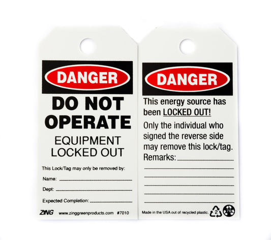 ZING Safety Tag Danger "Do Not Operate" LOTO 3X5.5 10/Pk - official Zing product image 1