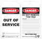 Eco Safety Tag, DANGER Out of Service, 5.75Hx3W, 10 Pack