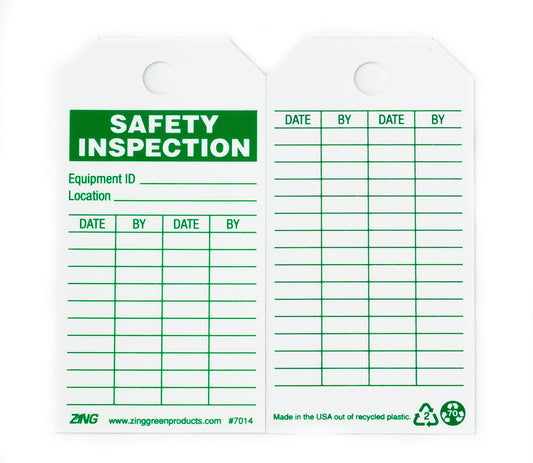 ZING Safety Tag Safety Inspection Tag 3X5.5 10/Pk - official Zing product image 1