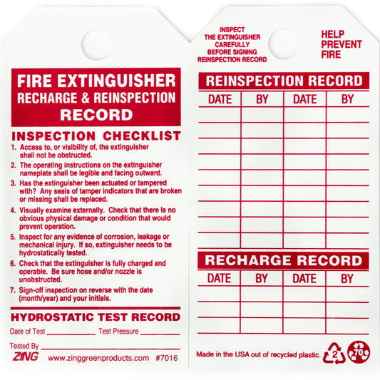 ZING Safety Tag Fire Extinguisher Tag 3X5.5 10/Pk - official Zing product image 1