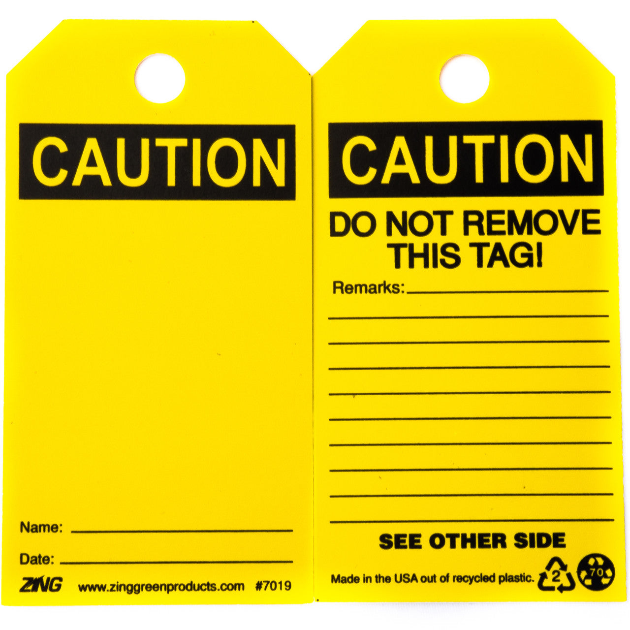 ZING Safety Tag Caution Blank Tag 3X5.5 10/Pk - official Zing product image 1