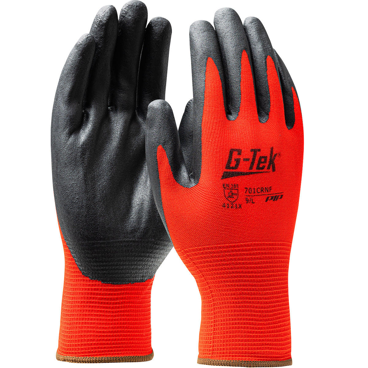 G-Tek®: Economy Seamless Knit Nylon Glove with Nitrile Coated Foam Grip on Palm & Fingers - 15 Gauge