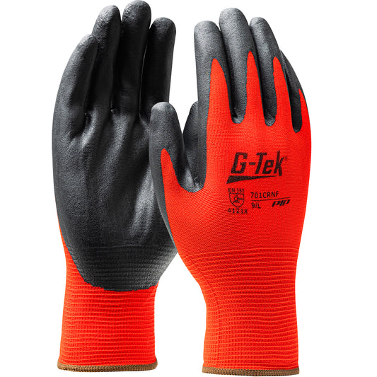 G-Tek®: Economy Seamless Knit Nylon Glove with Nitrile Coated Foam Grip on Palm & Fingers - 15 Gauge