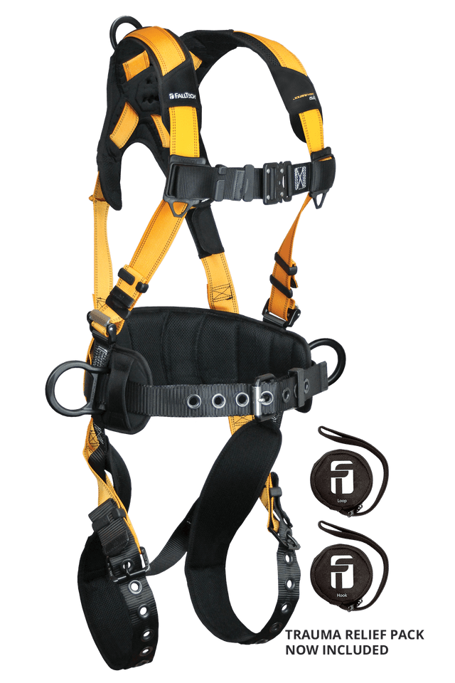 Journeyman Flex® Aluminum 3D Construction Belted Full Body Harness, Tongue Buckle Leg Adjustment