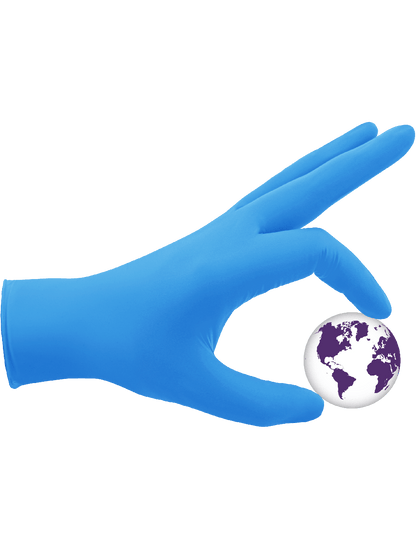 Global Glove - 705PFE - Disposable Gloves - nitrile coating - blue