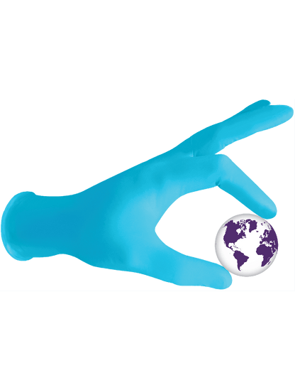 Global Glove - 705PF - Disposable Gloves - nitrile coating - blue