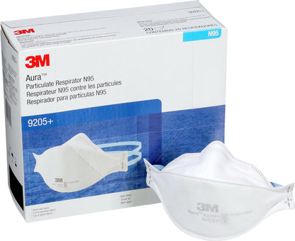 3M™ Aura™ Particulate Respirator 9205+, Flat-fold 20 EA / BX