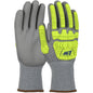 G-Tek® Seamless Knit HPPE Blended Glove with Hi-Vis Impact Protection and Polyurethane Coated Palm & Fingers
