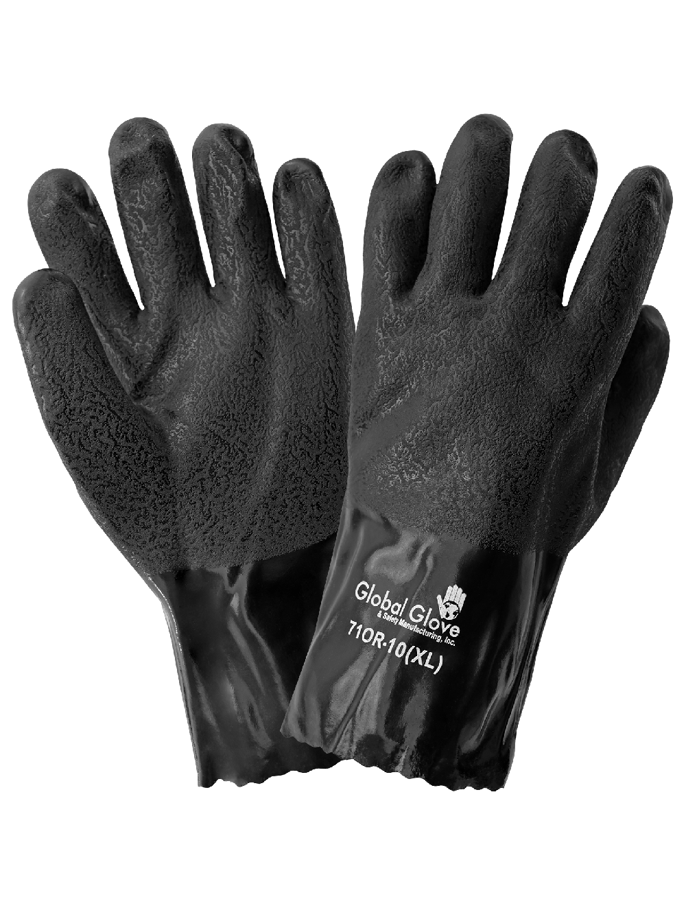 Global Glove - 710R - Chemical Handling Gloves - pvc coating - black