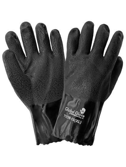 Global Glove - 710R - Chemical Handling Gloves - pvc coating - black