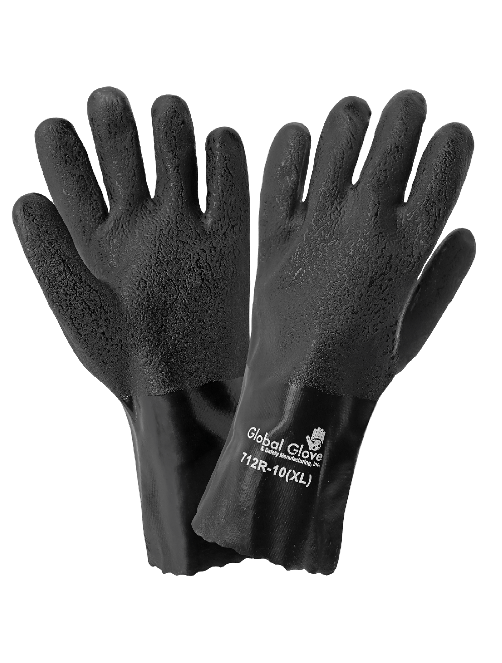 Global Glove - 712R - Chemical Handling Gloves - pvc coating - black