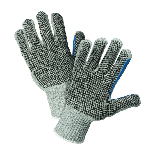 PIP® Heavy Weight Seamless Knit Cotton/Polyester Glove with PVC Dotted Grip - Double-Sided w/ Extended Thumb Crotch