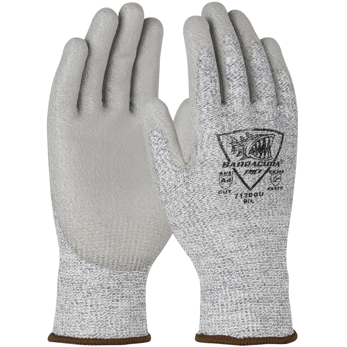Barracuda®: Seamless Knit Polykor Blended Glove with Polyurethane Coated Flat Grip on Palm & Fingers