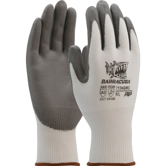Barracuda®: Seamless Knit Polykor Blended Glove with Polyurethane Coated Flat Grip on Palm & Fingers