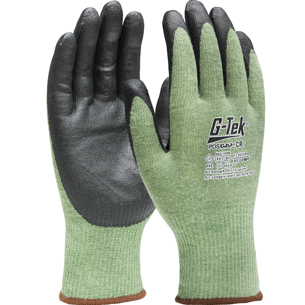 G-Tek® PosiGrip®: AR Seamless Knit PolyKor®/Aramid Blend Glove with Nitrile Foam Coated Grip on Palm & Fingers