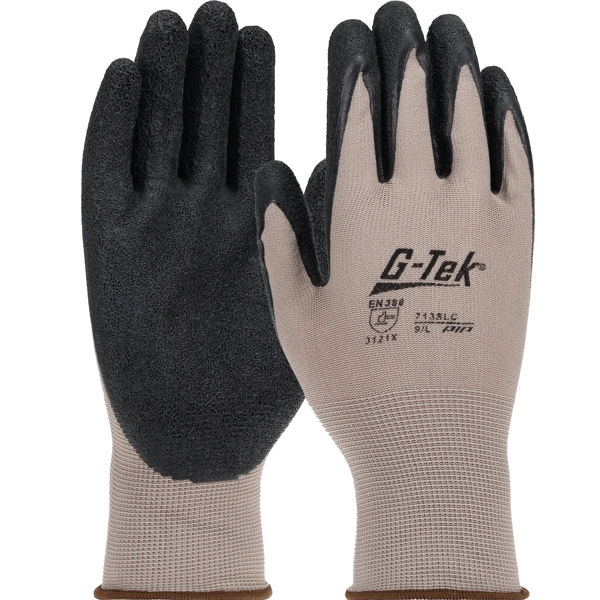 G-Tek® Seamless Knit Nylon Glove with Latex Coated Crinkle Grip on Palm & Fingers - 13 Gauge
