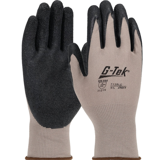 G-Tek® Seamless Knit Nylon Glove with Latex Coated Crinkle Grip on Palm & Fingers - 13 Gauge
