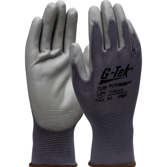G-Tek® PosiGrip® Seamless Knit Nylon Glove with Polyurethane Coated Flat Grip on Palm & Fingers