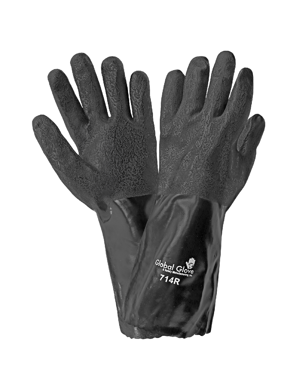 Global Glove - 714R - Chemical Handling Gloves - pvc coating - black