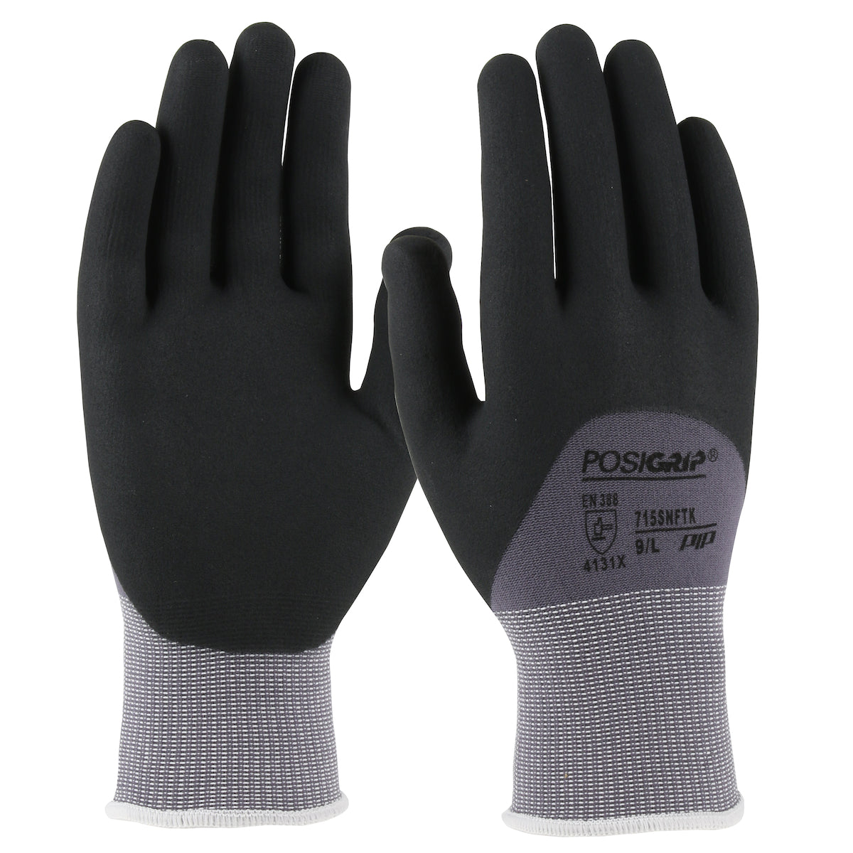 PosiGrip® Seamless Knit Nylon/Spandex Glove with Nitrile Coated Foam Grip on Palm, Fingers & Knuckles - 15 Gauge