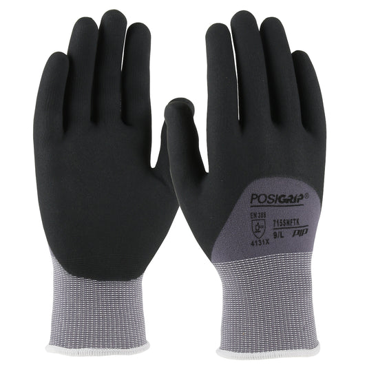 PosiGrip® Seamless Knit Nylon/Spandex Glove with Nitrile Coated Foam Grip on Palm, Fingers & Knuckles - 15 Gauge