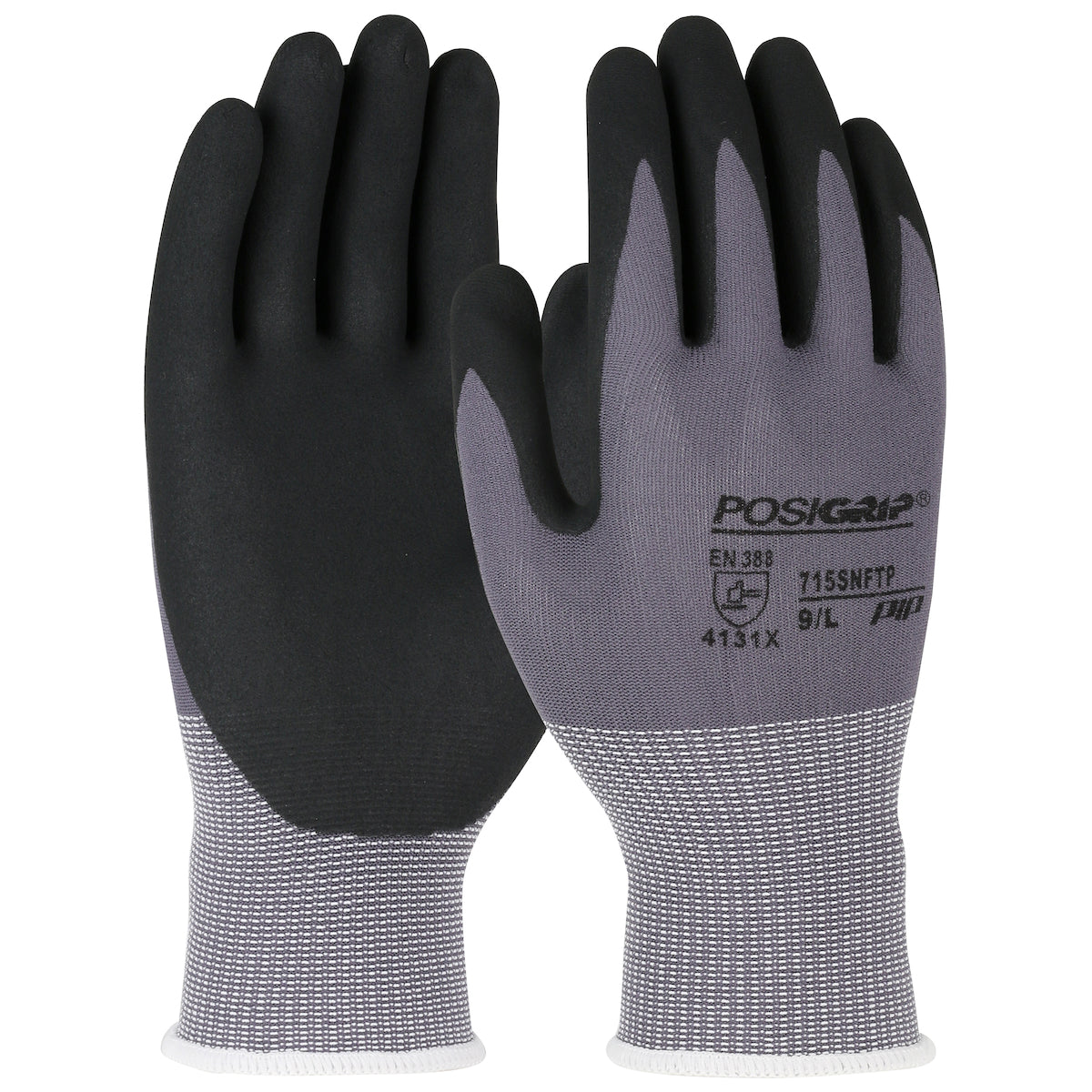 PosiGrip®: Seamless Knit Nylon/Spandex Glove with Nitrile Coated Foam Grip on Palm & Fingers - 15 Gauge