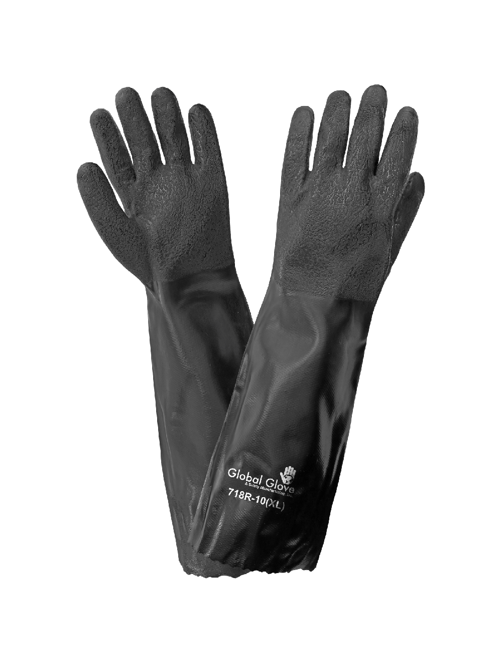 Global Glove - 718R - Chemical Handling Gloves - pvc coating - black