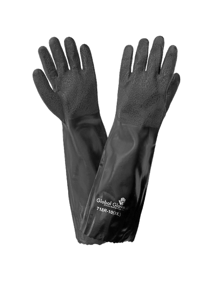Global Glove - 718R - Chemical Handling Gloves - pvc coating - black